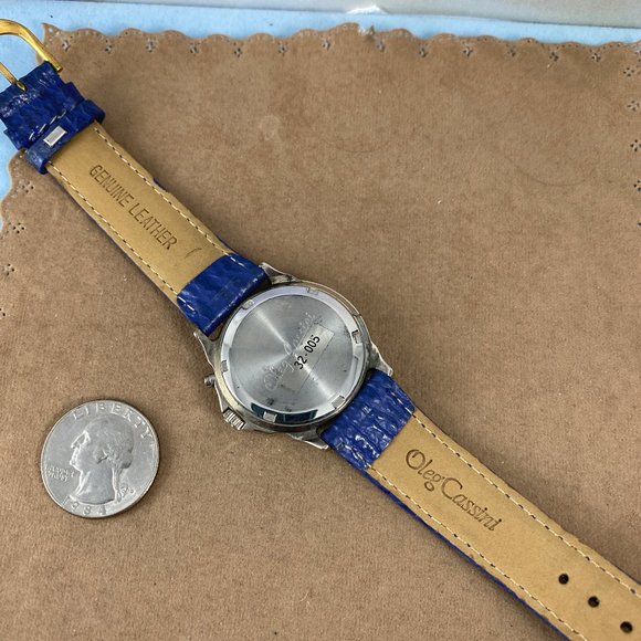 Vintage Ladys Oleg Cassini Moon Phase Watch 2 Tone